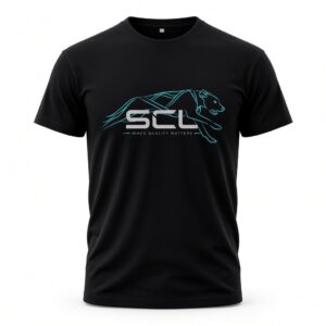 Svart SCL T-shirt med turkos och vit logga